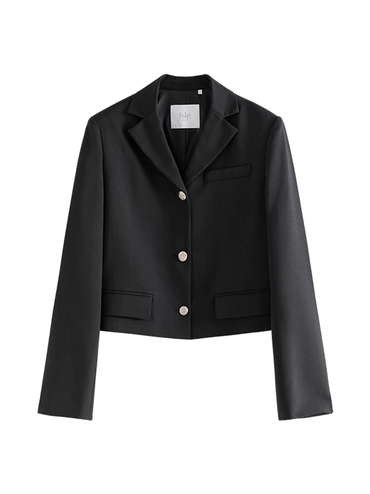 Modern Collegiate Charm: FSLE Tailored Blazer and A-Line Skirt Suit Se