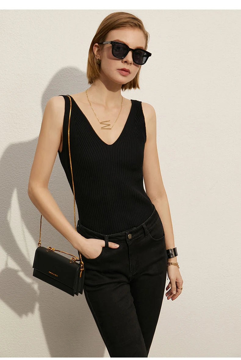 Amii Minimalism V-Neck Camisole for Summer