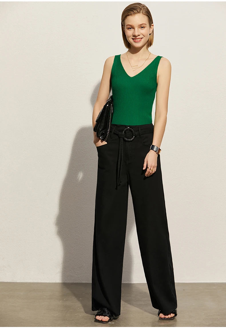 Amii Minimalism V-Neck Camisole for Summer