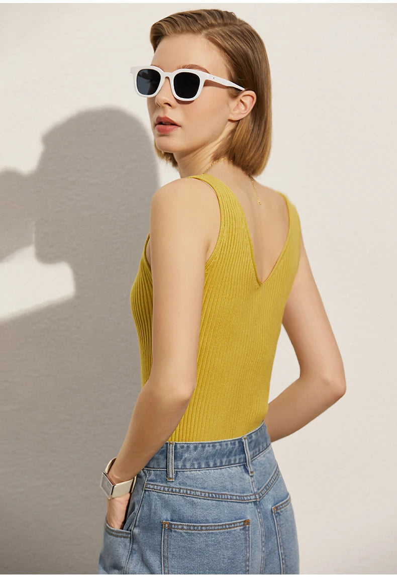 Amii Minimalism V-Neck Camisole for Summer