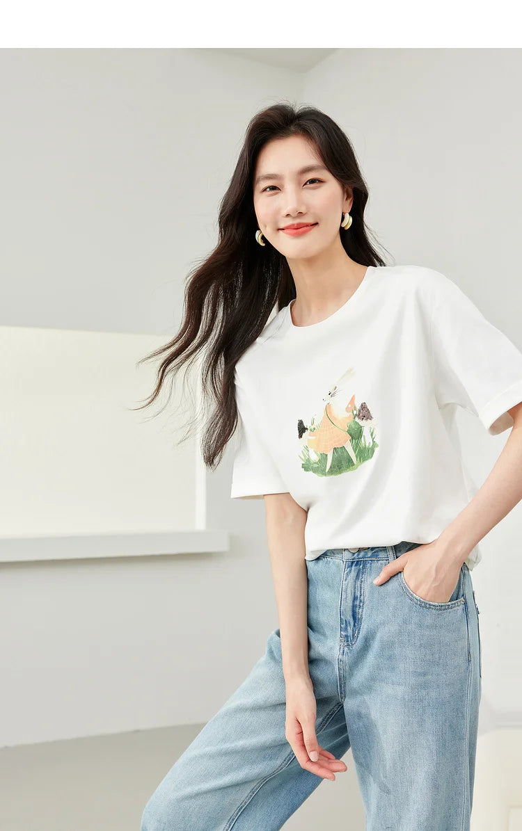 Vimly Playful Graphic Cotton Tee