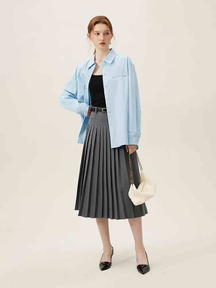 Modern Collegiate Charm: FSLE Tailored Blazer and A-Line Skirt Suit Se