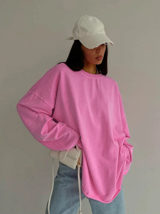 Playful Pink Streetwear Long-Sleeve Tee