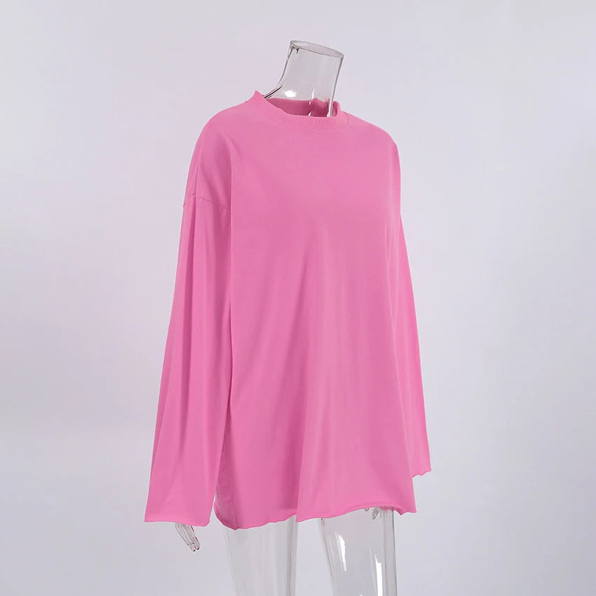 Playful Pink Streetwear Long-Sleeve Tee