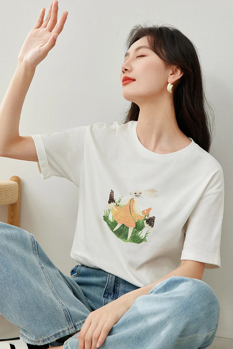 Vimly Playful Graphic Cotton Tee