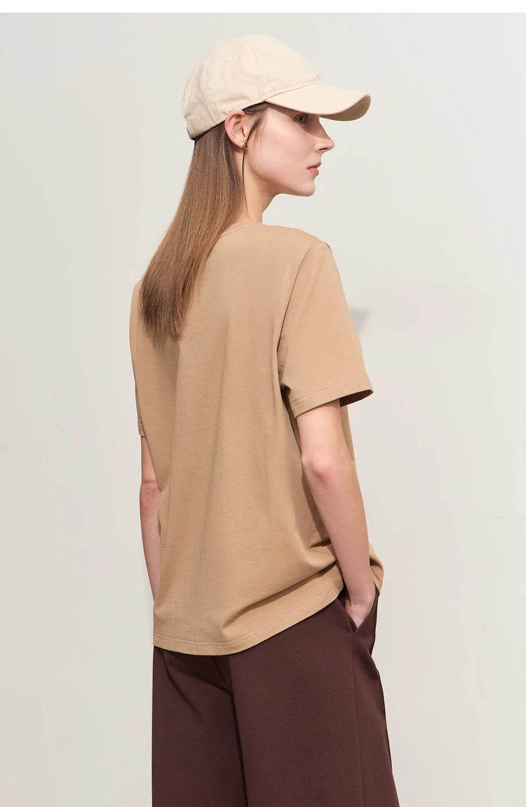 Amii Minimalist Embroidered Tee