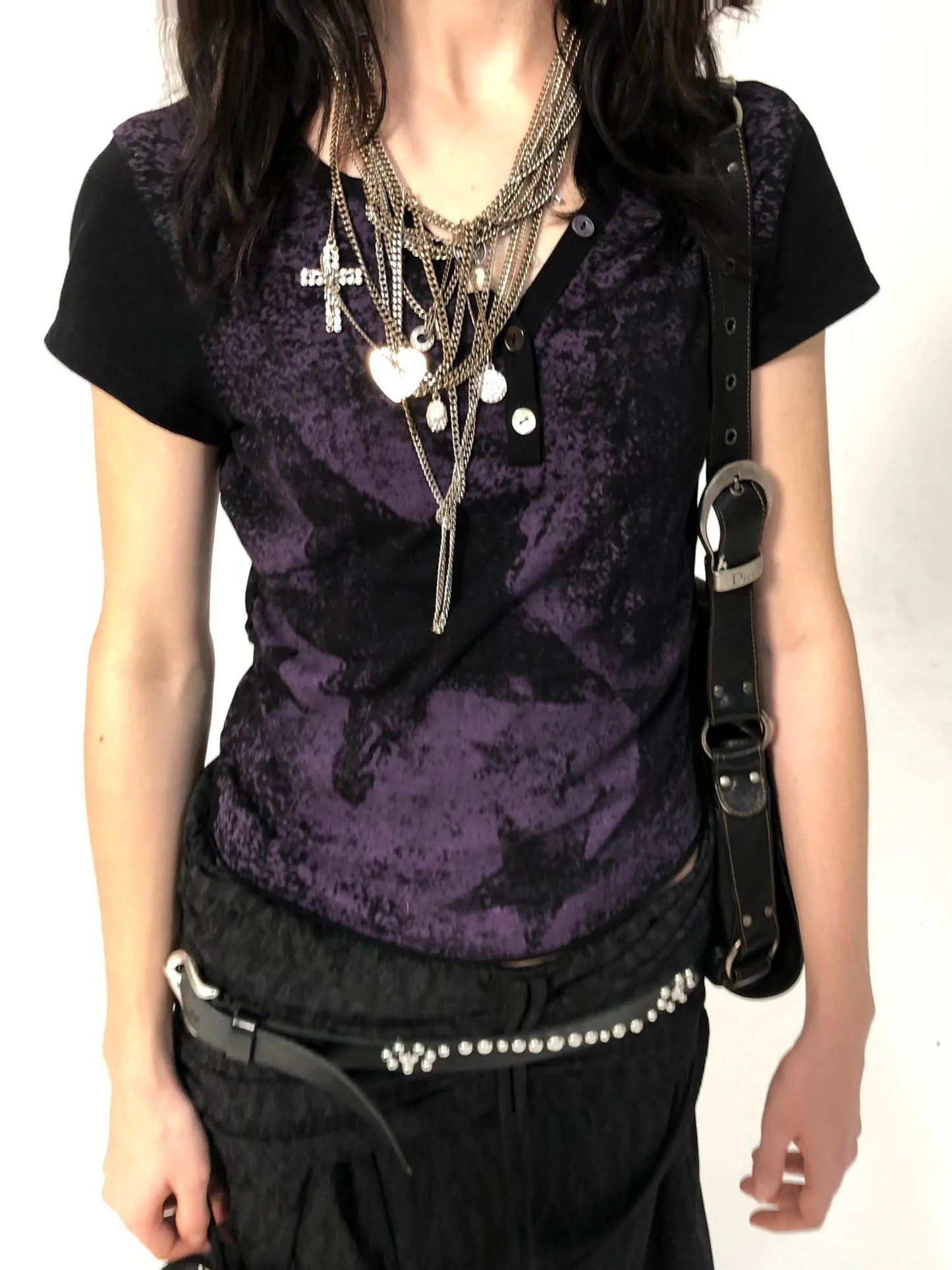 Karrcat TrashyCrop Star Distressed Grunge Top