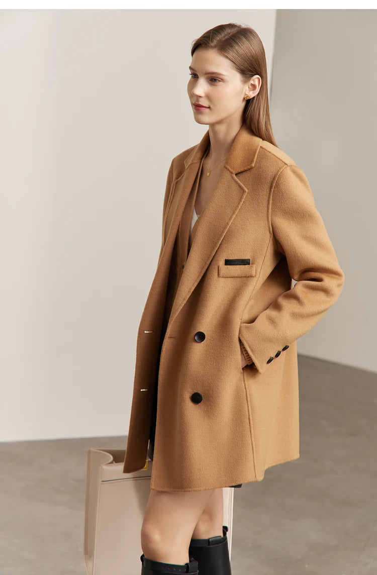 AMII Minimalist Wool Blend Mid-Long Coat