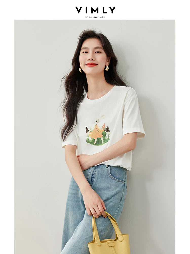 Vimly Playful Graphic Cotton Tee