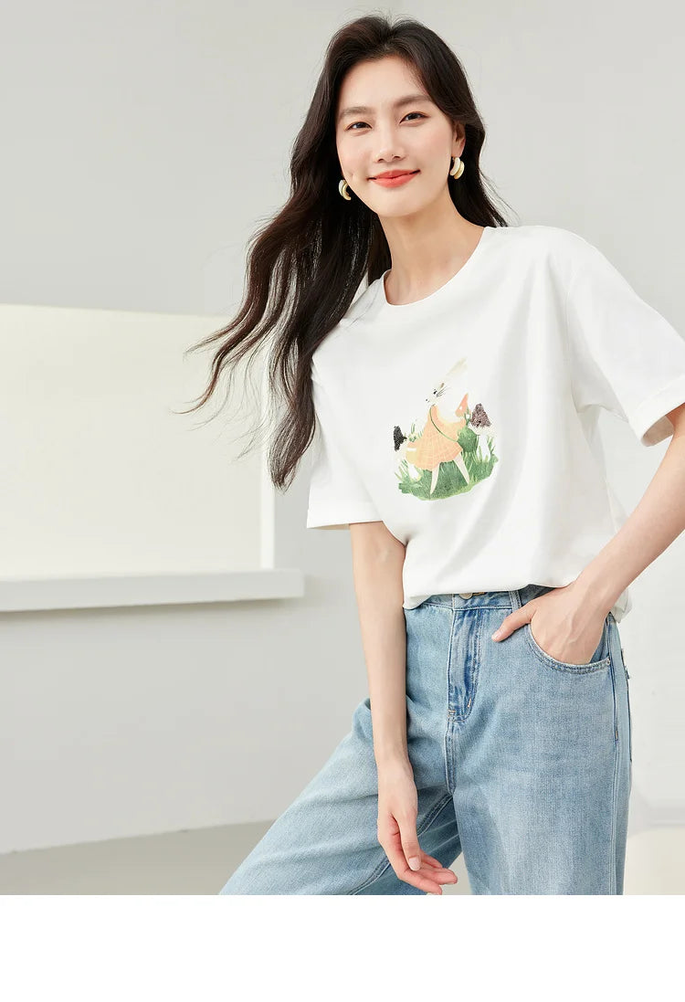 Vimly Playful Graphic Cotton Tee