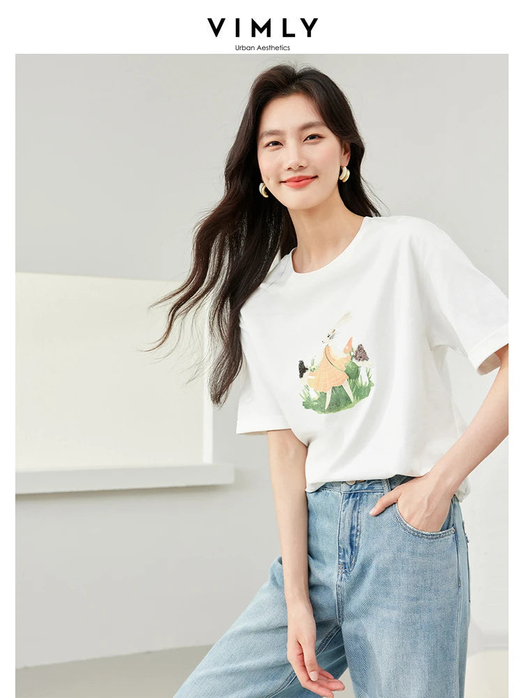 Vimly Playful Graphic Cotton Tee