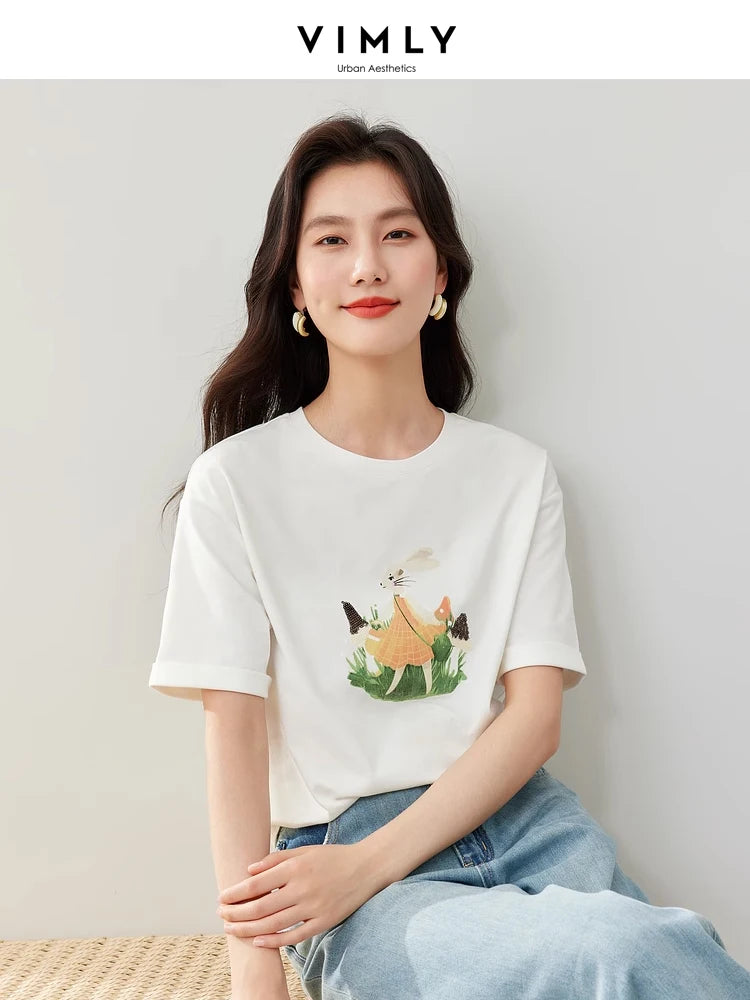 Vimly Playful Graphic Cotton Tee