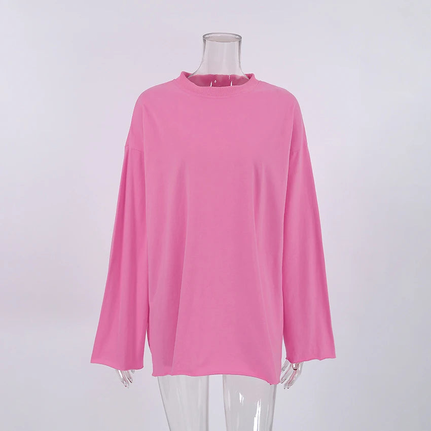 Playful Pink Streetwear Long-Sleeve Tee