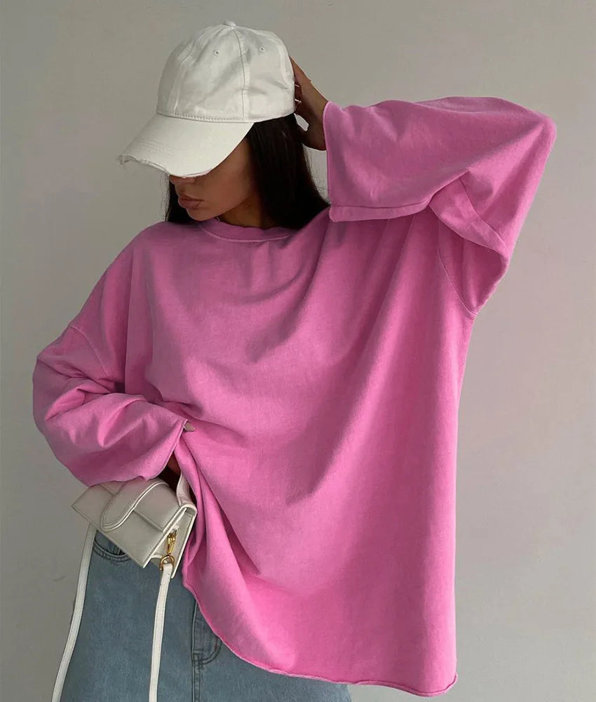 Playful Pink Streetwear Long-Sleeve Tee