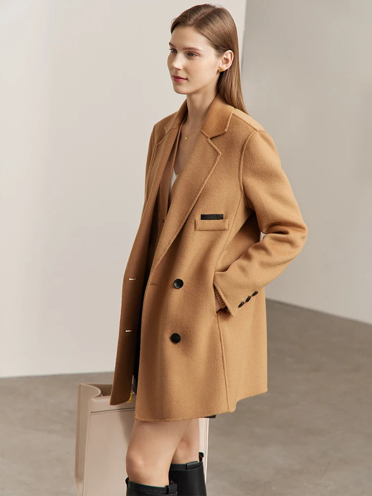 AMII Minimalist Wool Blend Mid-Long Coat